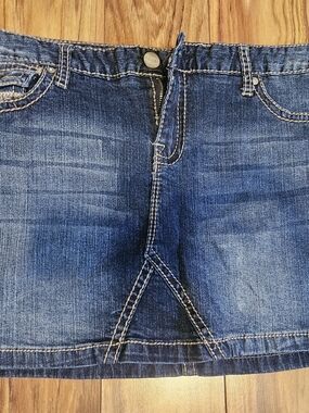 Maurices Dark Blue Denim Mini Skirt